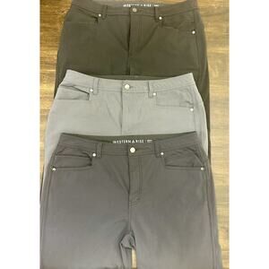 (3) Pairs Western Rise Pant Slim Fit Nylon Stretch Black / Grey Men's Size 34x32